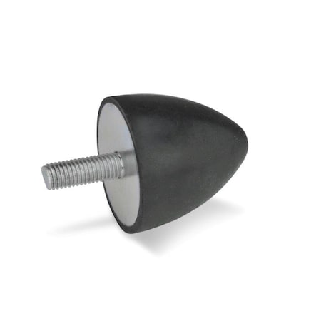 J.W. Winco GN453-20-24-M6-S-55 Rubber Bumper Cone Stainless, Threaded Stud 453-20-24-M6-S-55